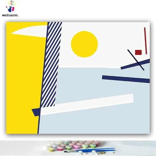 DIY colorings pictures by numbers with colors Simple planar geometry picture drawing painting by numbers framed Home