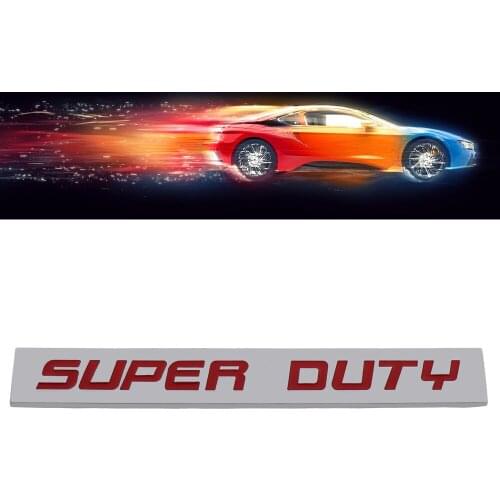 Chrome Red SUPER DUTY Engine for Fender Trunk Lid Emblem Decal Badge Sticker