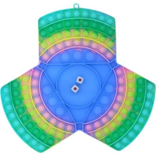 Fidget Toy Rainbow Chess Board Push Bubble Popper Fidget Sensory Toys For Parent-Child Time Interactive Game Toy