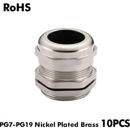 PG9 Cable Gland IP68 Waterproof Connector Diameter 3-6.5mm Nylon Plastic Wire Glands 10 Pcs