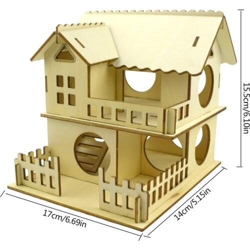 Pet Bed Hamster House Small Animal Cage Nest Rodent Guinea Pig Hedgehog Hanging Nest Hut Double-storey Pet Stairs Tunnel Toy