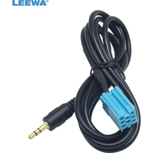 LEEWA 5pcs Car CD Radio Audio 3.5mm 8-Pin AUX Plug Cable Input Adapter for Mercedes Benz Smart 450 AUX Wire Cable #CA5803