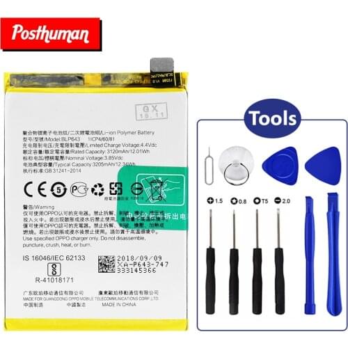 Lithium 3205mAh BLP 643 BLP643 Phone Battery For OPPO R11S With Repair Tools Kit Li-Po Li-polymer Rechargeable phone battery