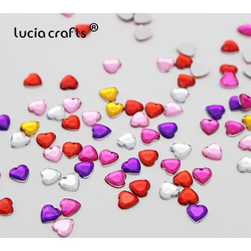Lucia crafts 250pcs/1000pcs 4/8mm clear colors/red heart rhinestone Garment Accessory Beads DIY Craft Materials G0416