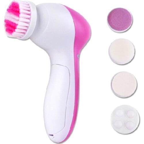 Face Massager 5 in 1 Electric Wash Face Machine Facial Pore Cleaner Body Cleansing Massage Mini Skin Care Brush G99E