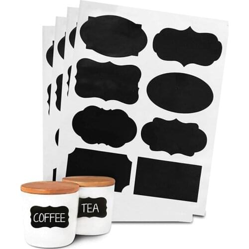 48pcs Chalkboard Labels Reusable and Waterproof Stickers for Containers Jars Mason Spice and Glass Blackboard Organizer