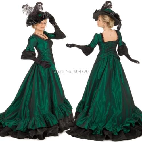 New arrival 19 Century Colonial Georgian Victorian Regency Civil War Revolutionary Halloween Renaissance Medieval dress HL-101