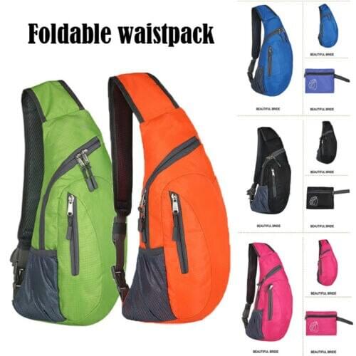 Solid Outdoor Sport Chest Waist Packs Cross Body Sling Bag Shoulder Travel Hiking Camping