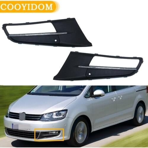 Front Left Right Bumper Fog Light Lamp Chrome Grill For VW Sharan 2012-2019 7N0853665 7N0853666 Fog Light Holder Grill Parts