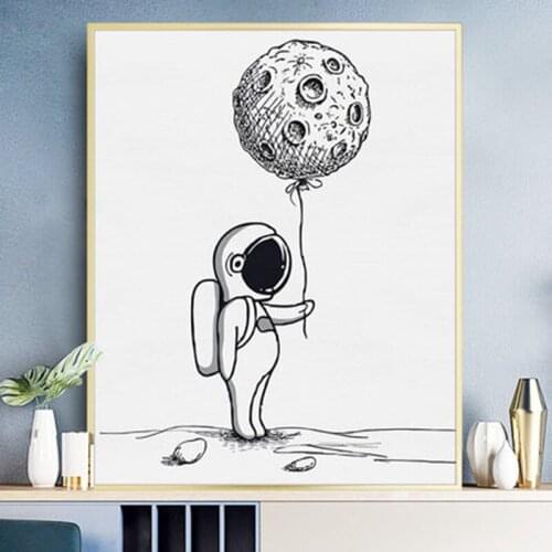 Cartoon Space Astronaut Painting by numbers 50x40cm Universe Planet Exploration Poster Home Decor Painting Wall Art Pictures