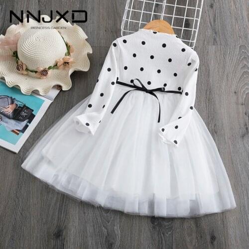Polka Dot Long Sleeves Girls Dress For Autumn Winter Casual Clothes Party Dress Princess Dress Vestido Infantil For 3-8 Years