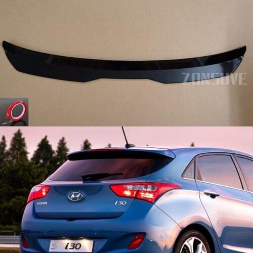 Use For Hyundai I30 2013-2016 Year Roof Spoiler Carbon Fiber Look Accessories Body Kit Factory Style