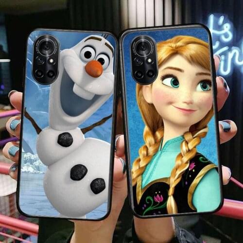 Happy Disney Frozen Clear Phone Case For Huawei Honor 20 10 9 8A 7 5T X Pro Lite 5G Black Etui Coque Hoesjes Comic Fash design