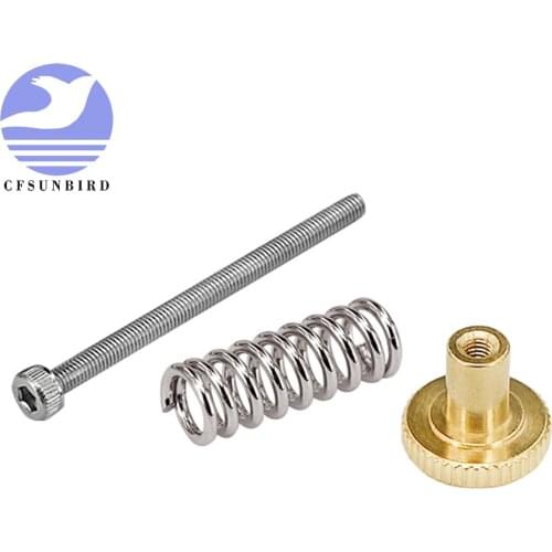 1PCS M3 Thread Screws Nuts Leveling spring Leveling knob suite 3D printer parts Leveling components Hexagon Hex Stainless Steel