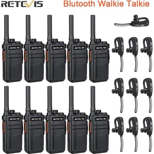 10 PCS Retevis Walkie Talkie Bluetooth RB637 PTT Bluetooth PMR 446 Two-way Radio Portable Radio Walkie-talkies Hotel Restaurant