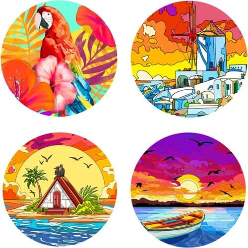 Rainbow Wooden Puzzles Aegean Sea Parrots Wooden Jigsaw Adults Puzzles For Children Educational Toys DIY Puzzles Games Gifts