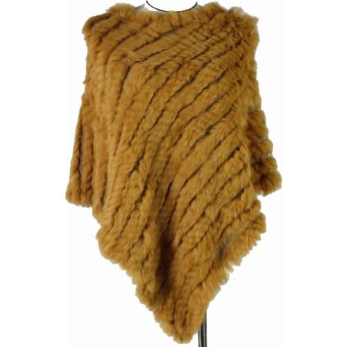 Genuine Real Knitted Rabbit Fur Poncho Wrap scarves women natural rabbit fur Shawl triangle Cape free shipping brazil Russia hot