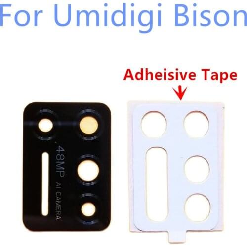 New For UMDIGI BISON Back Rear Camera Lens Glass Cover For UMI UMIDIGI BISON Cell Phone Spare Parts Flims