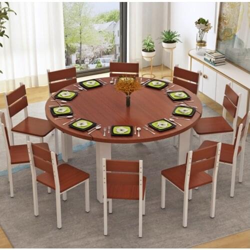 Table and chair combination dining table square round dining table folding telescopic modern simple household small family table
