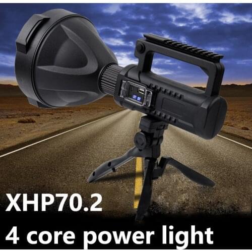 XHP70.2 Super Bright LED Rechargeable Big Head Searchlight Handheld Flashlight Work Light Spotlight Floodling 40W Torch Lantern