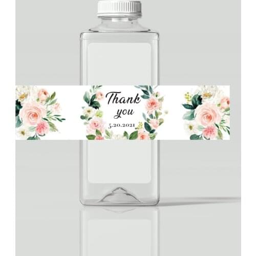 Wedding Water Bottle Label Personalized Sticker Thank You Label Customized Date Picture