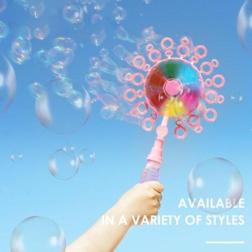 Bubble Windmill Toy Spring Summer Funny Kids Double Hole Bubble Wand Blowing Outdoor Multi-bubble Windmill Children Toys Gift