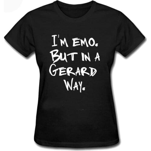I'm Emo But In A Gerard Way Unisex Funny My Chemical Romance T Shirts Woman Harajuku T Shirt Black Hip Hop T-shirt Female 2XL