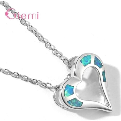 Excellent Genuine 925 Sterling Silver Charm Necklace For Women With Heart Shape Pendant Shiny Crystal Super Nice Girlfriend Gift