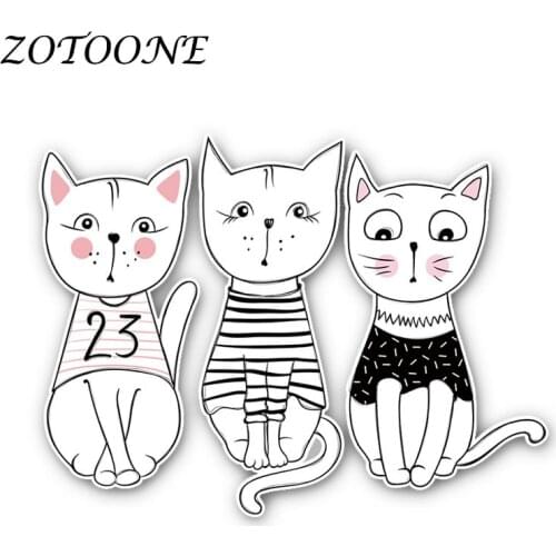 ZOTOONE Iron on Transfers Patch for Clothing Animal Cute Cat Applique on Clothes Thermo Stickers Heat Transfers for Clothes E