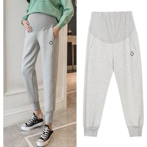 1051# Maternity Pants Spring Autumn Slimming Adjustable Elastic Waist Belly Support Pants Maternity Trousers