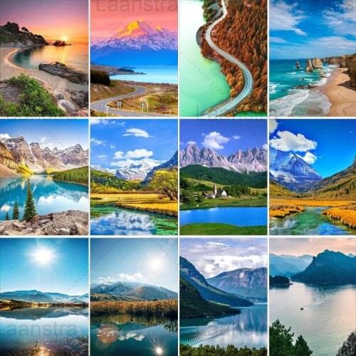 5D Diamond Painting Landscape Square Round Diamond Embroidery Cross Stitch Kit Painting Mosaic Home Decoration Handicraft Mural