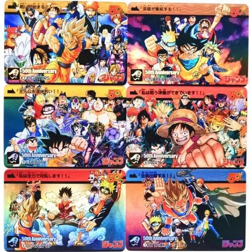 9pcs/set Dragon Ball ONE PIECE NARUTO Jump 50th Anniversary Toys Hobbies Hobby Collectibles Game Collection Anime Cards