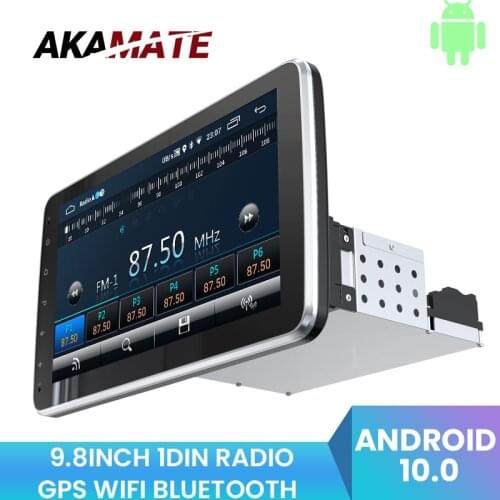AKAMATE Single Din Android Car Stereo Audio Video Player FM Bluetooth WIFI GPS 9.8Inch For Universal 1din Car Radio Nissan Car