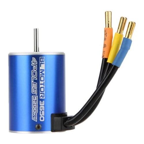 Free shipping 3650 4Poles 5200KV Brushless Motor for 1/10 RC Car Boat