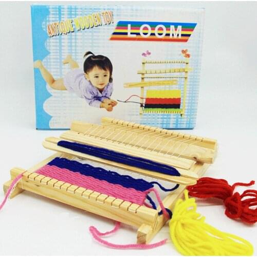 Wood Knitting Loom Yarn Shuttle DIY Handmade Craft Tool Kids Intelligence Toy