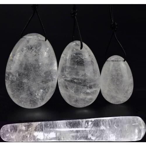 DropShipping Natural White Crystal Yoni Egg Jade Kegel Egg Women Kegel Exerciser Ben Wa Ball Vaginal Muscle Tightening Stone Egg