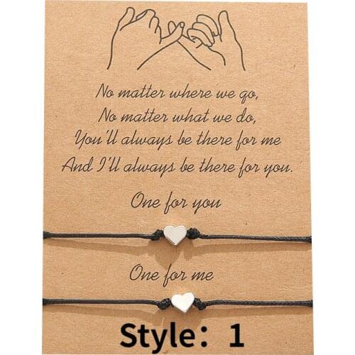 Classic Simple Hand Woven Wax Thread Bracelet Fashion Lovers Heart Bracelet Trend Mens and Womens Valentines Day Gift