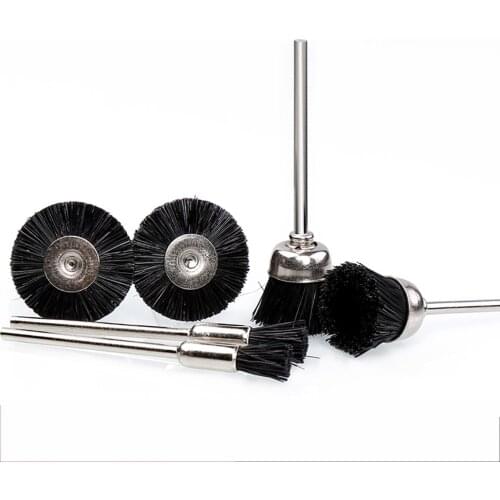 1pcs Pig Hair Brush 2.35mm Shank Bur Buffing Wheels Jade Cleaning Deburring Grinding Rotary Tool Accessories