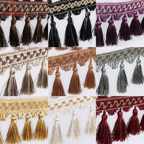 CHENGBRIGHT High Quality 10 Yard 10CM Long Polyester Lace Tassel Flower Window Cloth Lace Wedding Accessories Textile Tassels