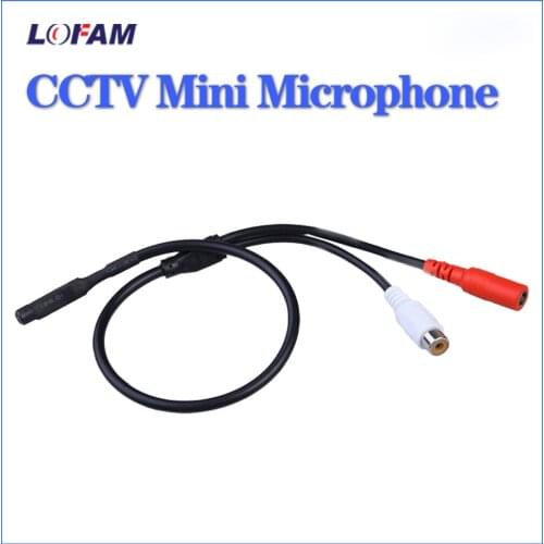 LOFAM Audio pick up CCTV Microphone Wide Range Camera Mic Audio Mini Microphone for CCTV Security DVR
