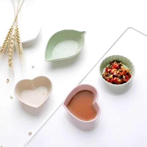 Wheat Straw Small Dish Vinegar Soy Sauce Dish Seasoning Dish Creative Snack Plate Fruit Small Grocery Cute Plate 4 Packs