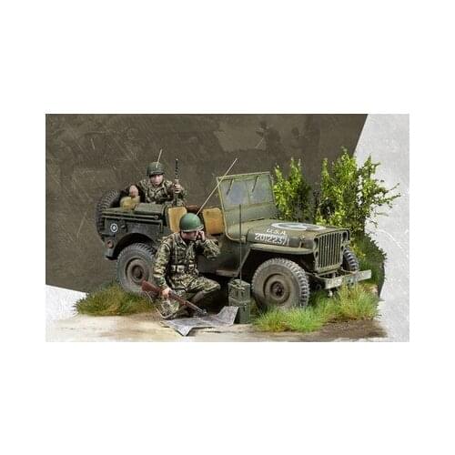 1/35 Scale Models Resin WW2 American Soldiers Communications Scenario 2 People WWII Figure Unpainted GK Model Kit Diorama