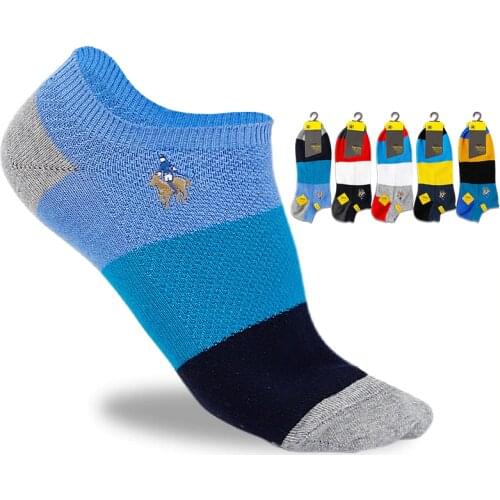Pier Polo 5 Pairs/Lot Autumn Winter High Quality Fashion Breathable Cotton Ankle Men Socks Business Casual Socks Male Size 40-44