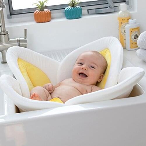 New Baby Shower Bath Blooming Flower Baby Bath Lotus Flower Safety Nursing Security Bath Support Plush Lotus Toys Tub For Baby
