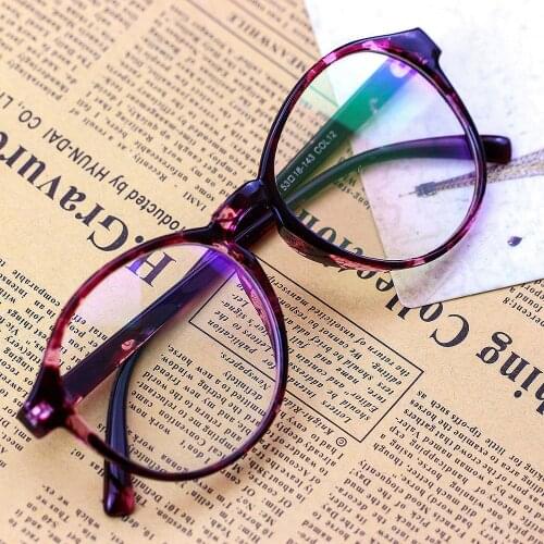 Optical Glasses Frame Eyeglasses Transparent with Clear Glass Spectacle Frames for Men Women Round Glasses Rim Glasses Plastic