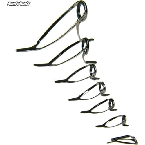 QualyQualy 7 Pcs Surf Rod Guides Tip Tops Replacement Sea Heavy Duty Boat Spinning Baitcasting Fishing Rod Guides Repair Kits