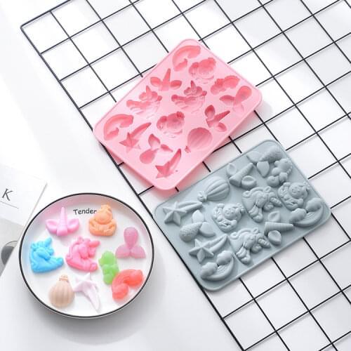 Mermaid Tail Fudge Silicone Mold Cake Decorating Tool Unicorn Rainbow Chocolate Cake Mold DIY resin handmade soap mold