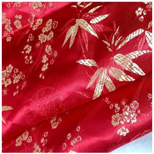 90cm*100cm Brocade fabric cheongsam festive costume COS Textile Packaging Materials / Leaves Plum dress diy cloth fabric