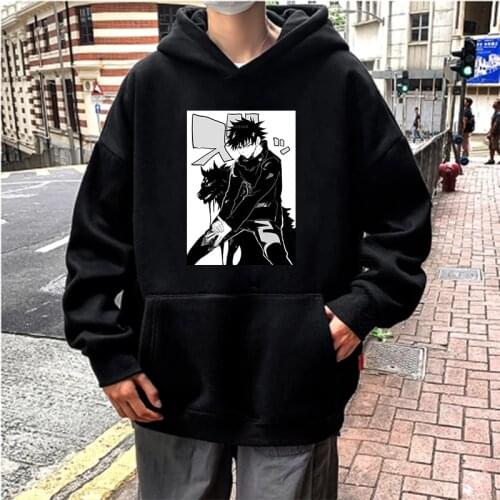 Japan Anime Jujutsu Kaisen Fushiguro Manga Hoodies Streetwear Women Sweatshirt Cartoon Men Oversized Thicken Hoodies