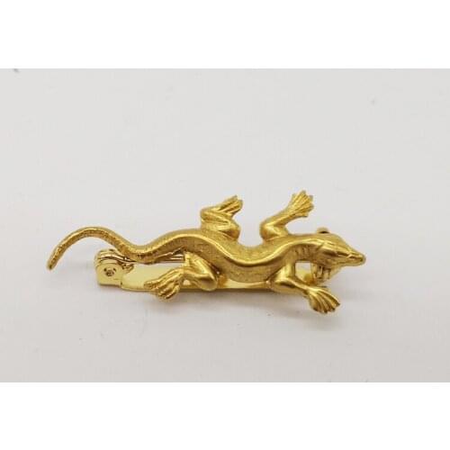 Vintage Jewelry Gecko Brooch Brass Collar Lapel Pin Brooches Gothic